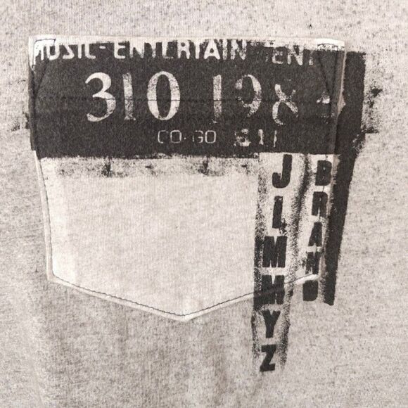 Vintage JimmyZ Polo Shirt Mens Size Medium Gray All Over Print Go Go Bar - Picture 5 of 8